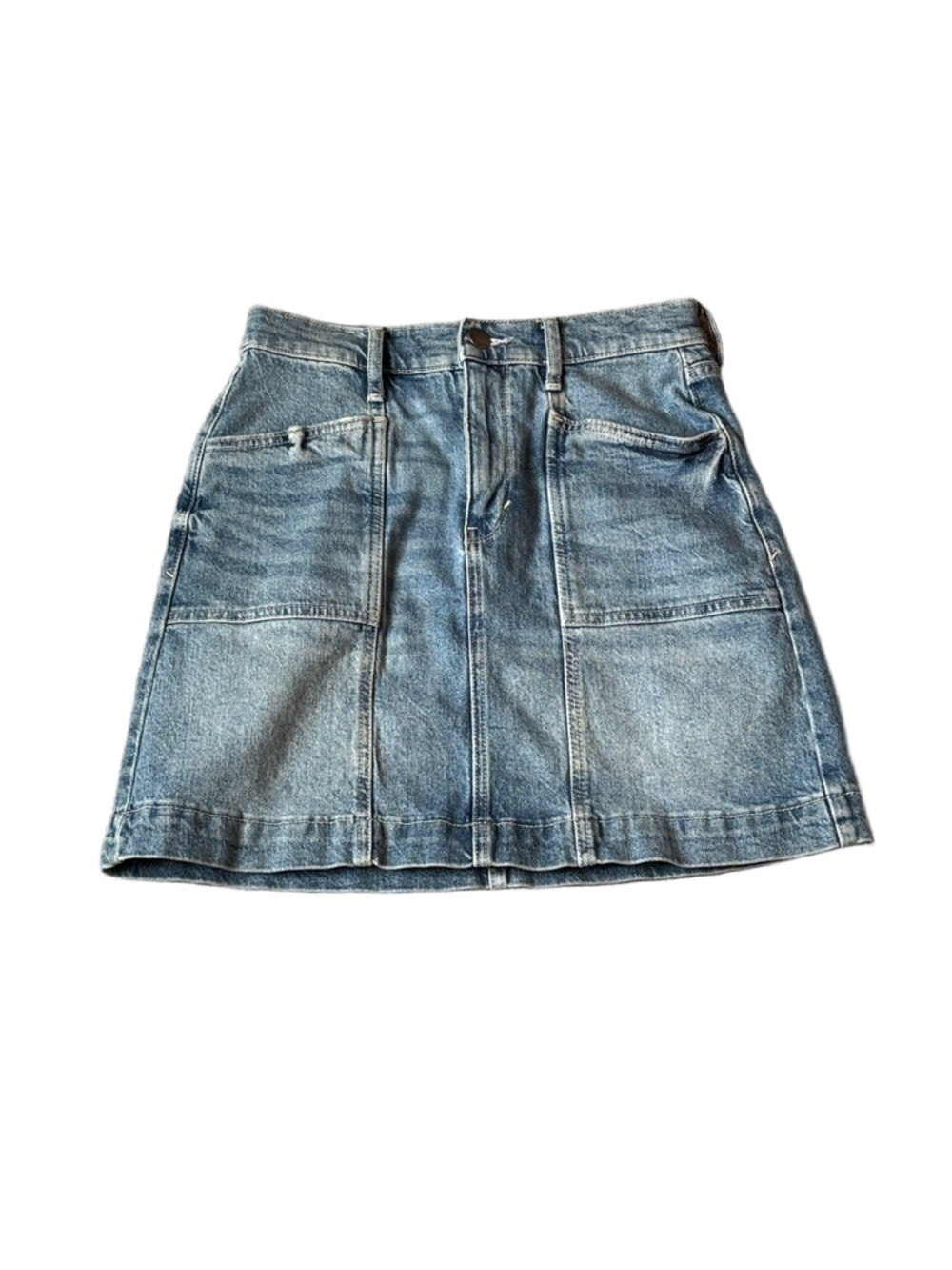 ANA High Rise Denim Mini Skirt SIZE 2 Light Wash A Line